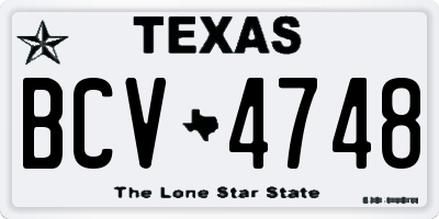 TX license plate BCV4748