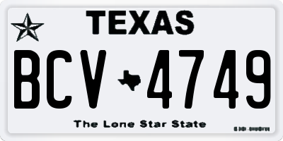 TX license plate BCV4749
