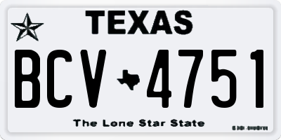TX license plate BCV4751