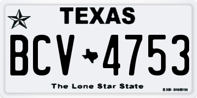 TX license plate BCV4753