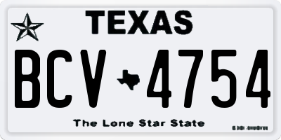 TX license plate BCV4754