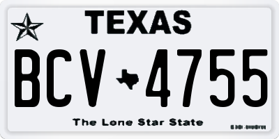 TX license plate BCV4755
