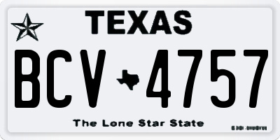 TX license plate BCV4757