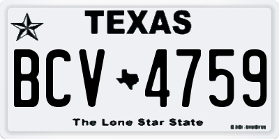 TX license plate BCV4759