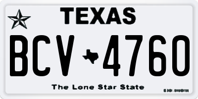 TX license plate BCV4760