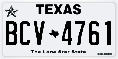 TX license plate BCV4761