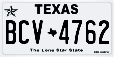 TX license plate BCV4762