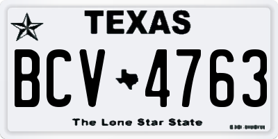 TX license plate BCV4763
