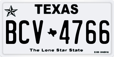 TX license plate BCV4766