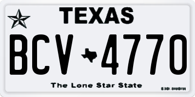 TX license plate BCV4770