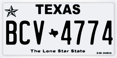 TX license plate BCV4774
