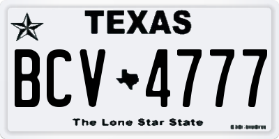 TX license plate BCV4777