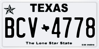 TX license plate BCV4778