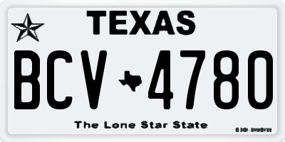 TX license plate BCV4780