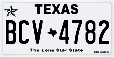 TX license plate BCV4782
