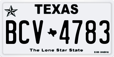 TX license plate BCV4783