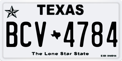 TX license plate BCV4784