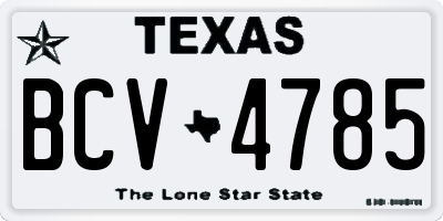 TX license plate BCV4785