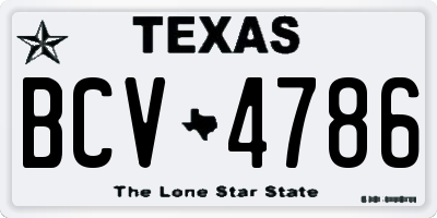 TX license plate BCV4786