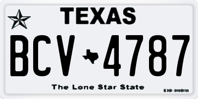 TX license plate BCV4787
