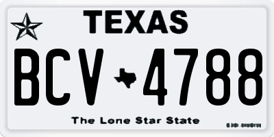 TX license plate BCV4788