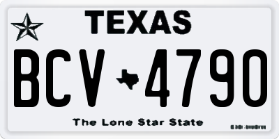 TX license plate BCV4790