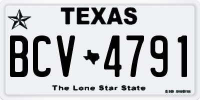 TX license plate BCV4791