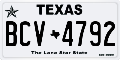 TX license plate BCV4792