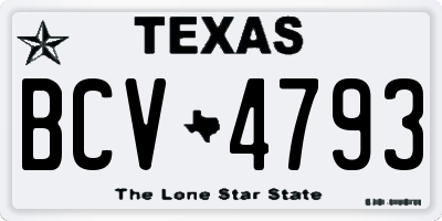 TX license plate BCV4793