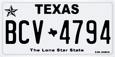 TX license plate BCV4794