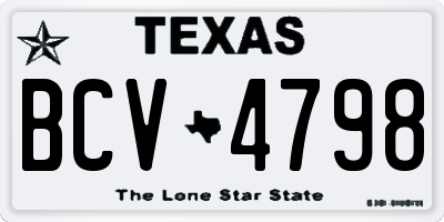 TX license plate BCV4798