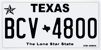 TX license plate BCV4800