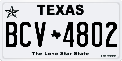 TX license plate BCV4802