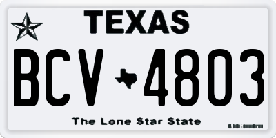 TX license plate BCV4803
