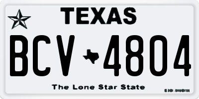 TX license plate BCV4804