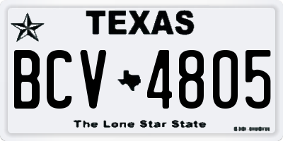 TX license plate BCV4805