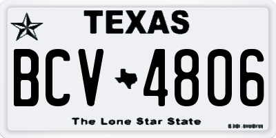 TX license plate BCV4806