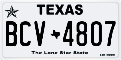 TX license plate BCV4807