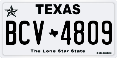 TX license plate BCV4809