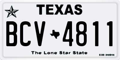TX license plate BCV4811