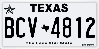 TX license plate BCV4812