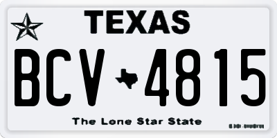 TX license plate BCV4815
