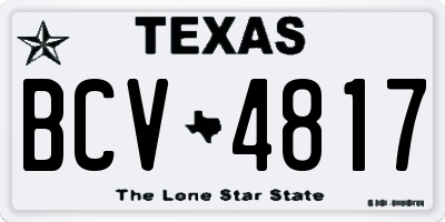 TX license plate BCV4817