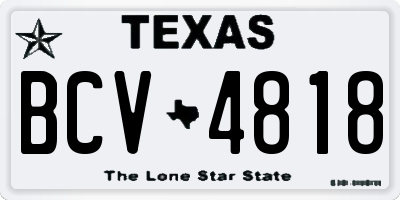 TX license plate BCV4818