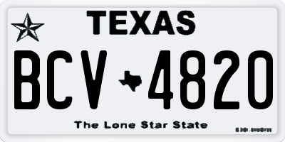 TX license plate BCV4820
