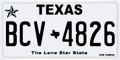TX license plate BCV4826