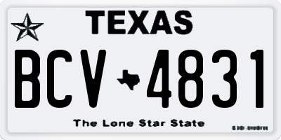 TX license plate BCV4831