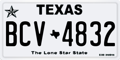TX license plate BCV4832