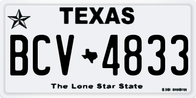 TX license plate BCV4833