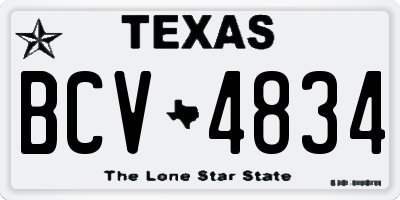 TX license plate BCV4834